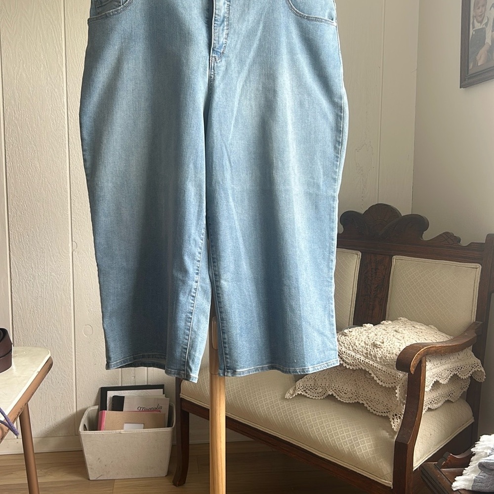 Gloria Vanderbilt Shape Effect Light Blue Jean Culotte
